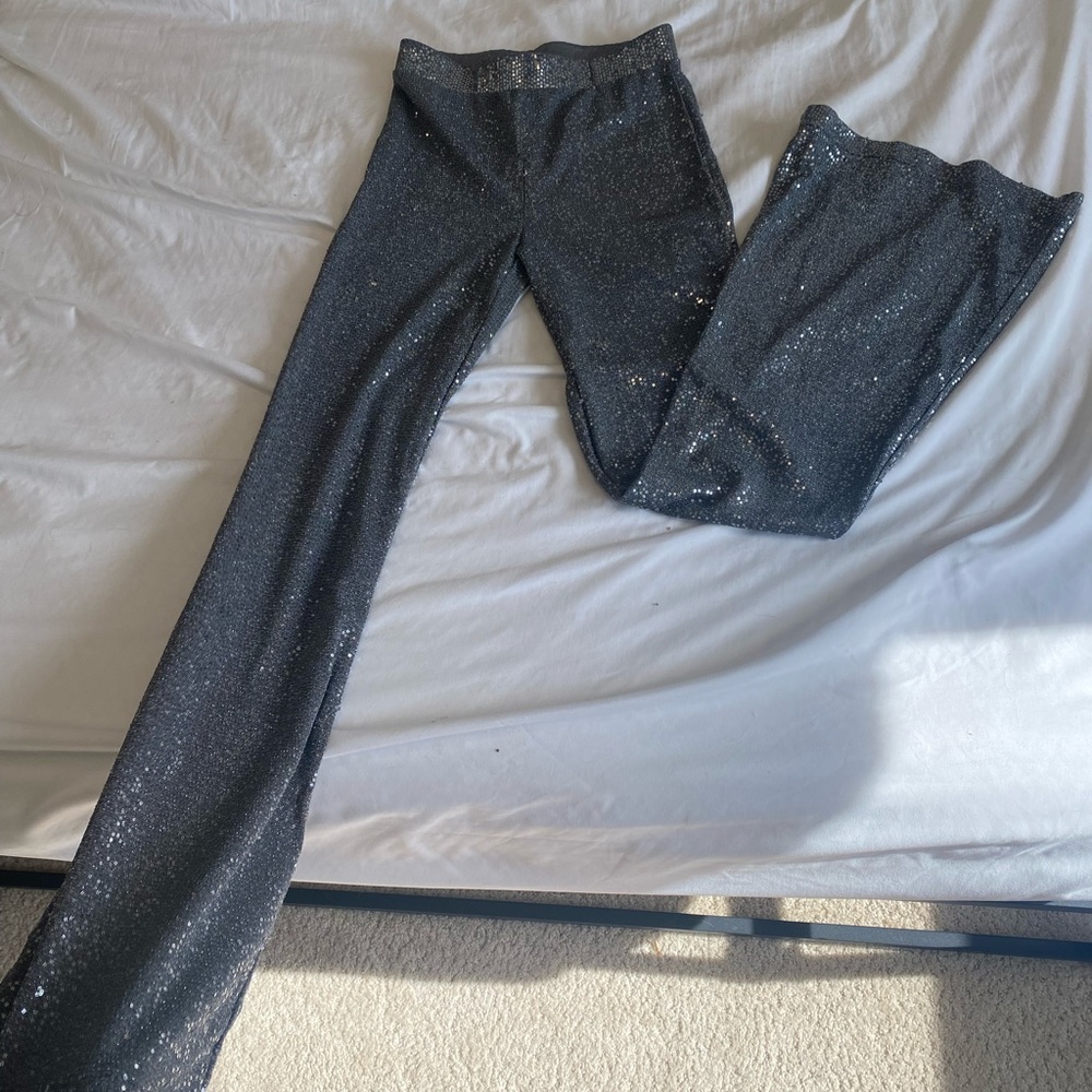 Silver sparkly disco pants
